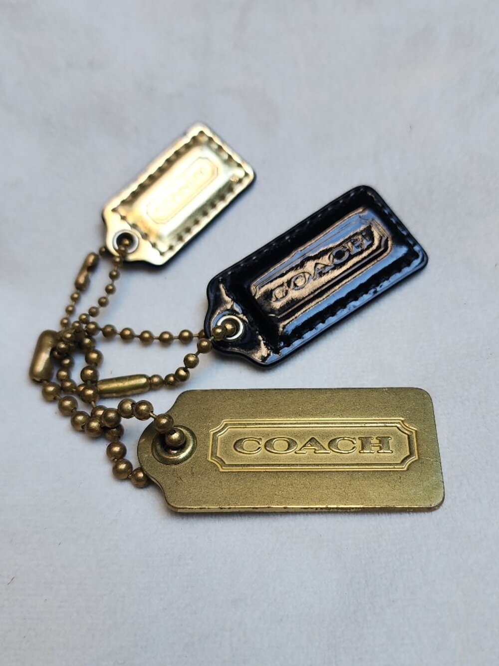 Vintage COACH 3 piece Keychain bundle Gold & Black EUC